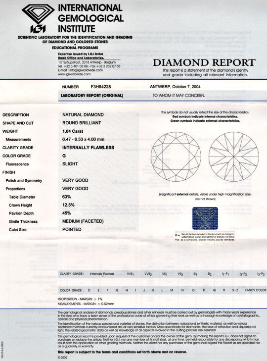 Foto 9 - Brillant, IGI! 1,04ct Lupenrein Top Wesselton G Diamond, D5491