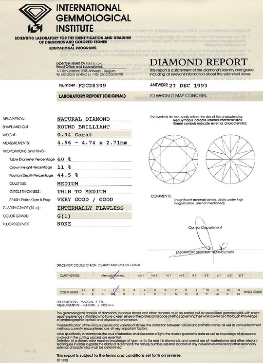 Foto 9 - Diamant 0,34 Carat Brillant IGI Lupenrein Top Wesselton, D6240