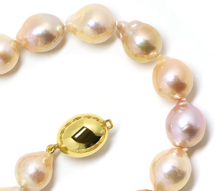 Foto 2 - Ming Perlenkette -12mm Pastell 14K Gold Schloß, Q1718