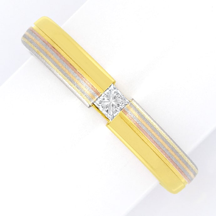 Foto 2 - Tricolor-Gold-Ring Princess-Diamant lupenrein, R1318