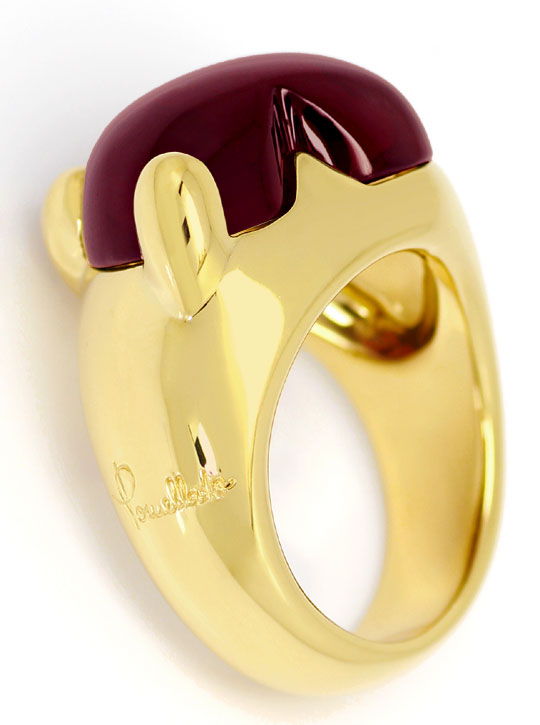 Foto 3 - Pomellato Gelbgold-Ring mit Riesen Granat Herz Cabochon, R5566