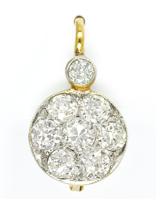 Foto 2 - Super 1,47ct antike Diamant-Ohrringe Gelbgold-Weißgold, S4979